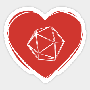 Fantasy Dice Heart Sticker